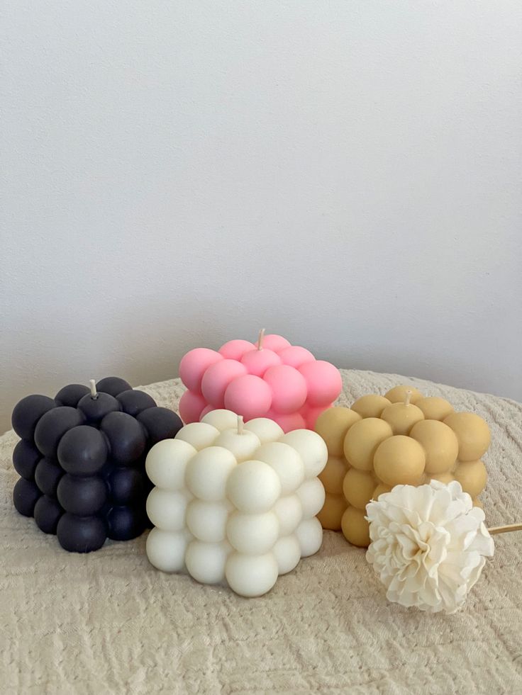 Bubble Candle - Cube Soy Wax Candles, Home Decor Candle, Scented Candle Set, Home Use And Gifting
