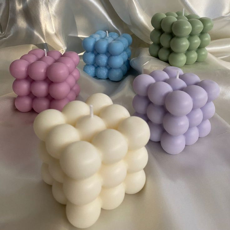 Bubble Candle - Cube Soy Wax Candles, Home Decor Candle, Scented Candle Set, Home Use And Gifting