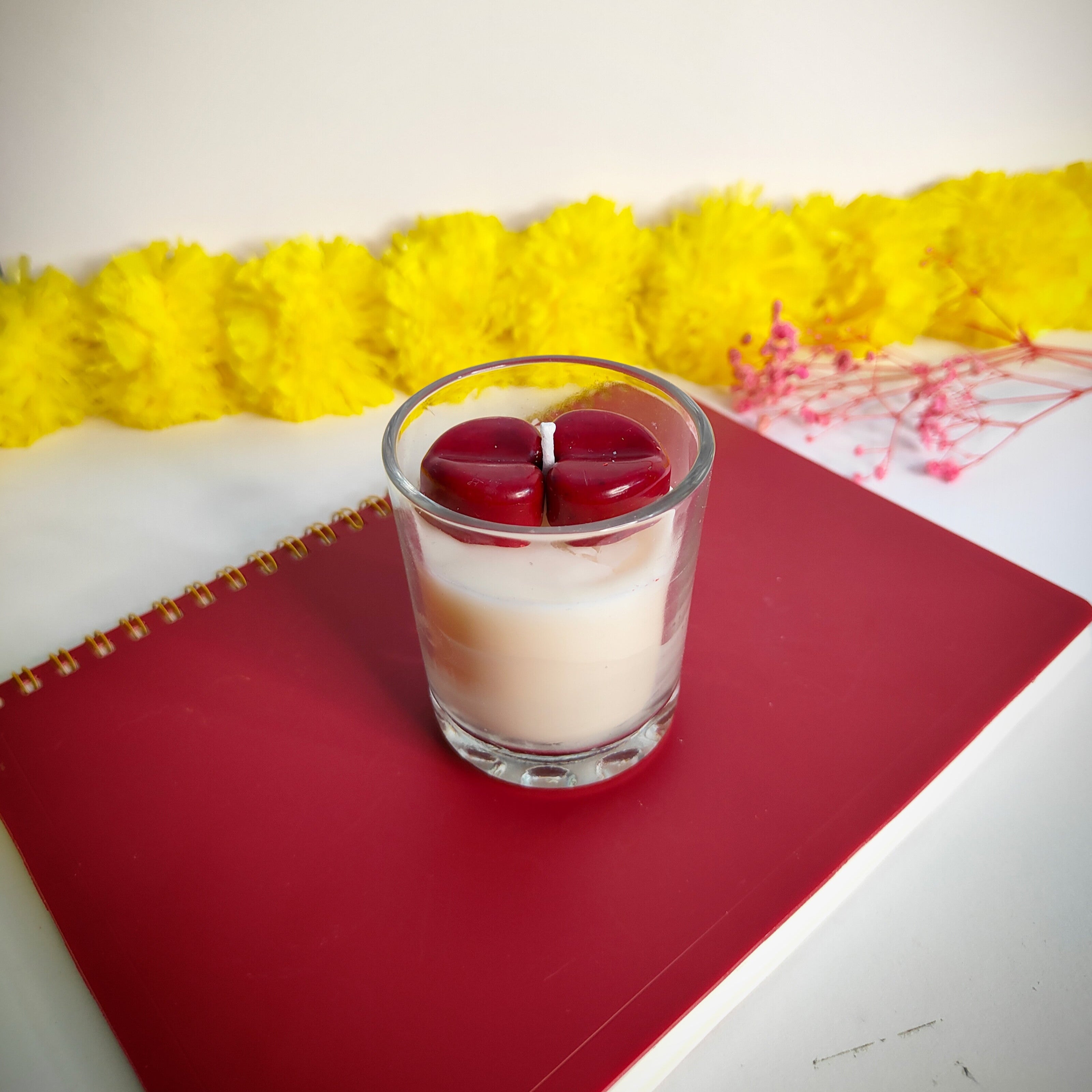 Glass Rose Candle – Elegant Handmade Decorative Candle