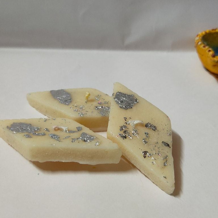 Kaju Katli Candle – Handcrafted Sweet-Inspired Candle Set (Pack of 4 | 6 | 8)