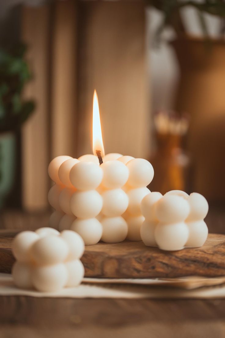 Bubble Candle - Cube Soy Wax Candles, Home Decor Candle, Scented Candle Set, Home Use And Gifting