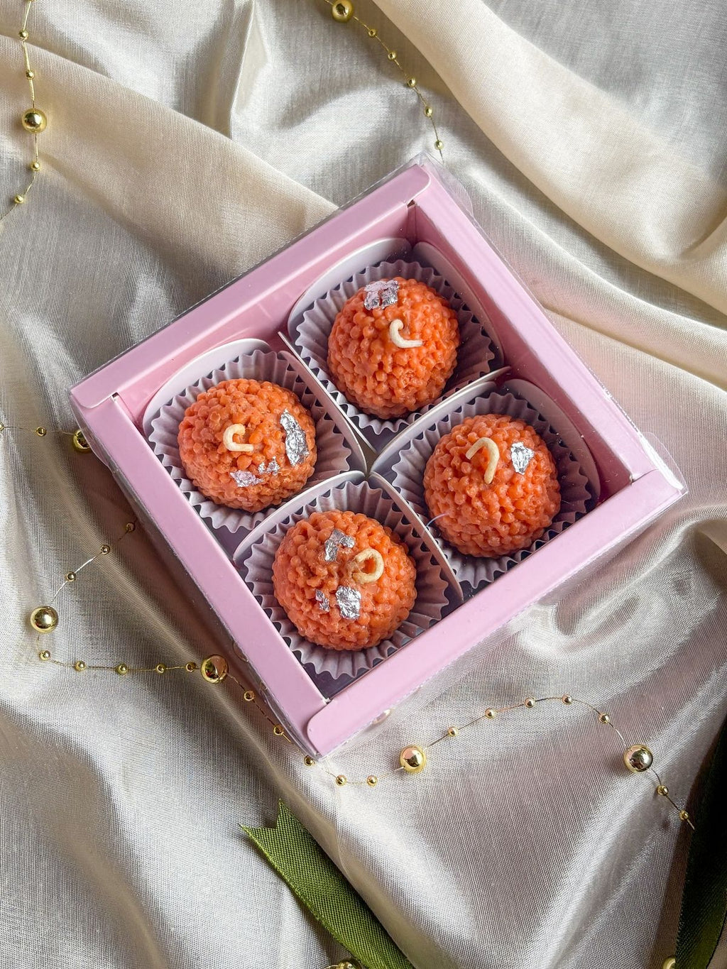 Motichoor Laddu Candle [Set of 4, 6, 8]